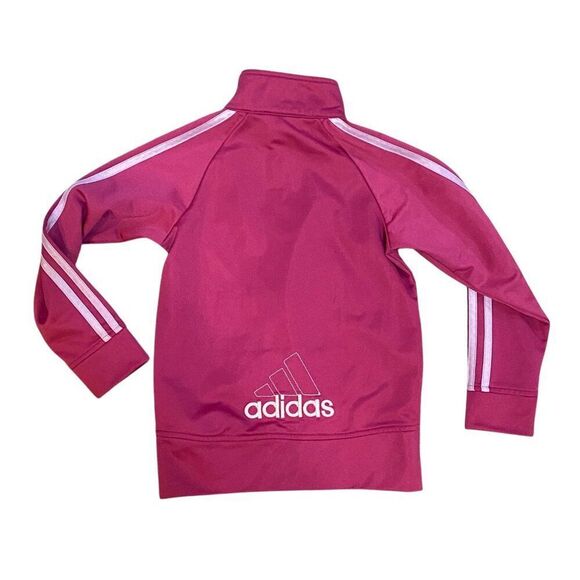 Adidas Girls Track Jacket Size 6X Magenta - Picture 2 of 3